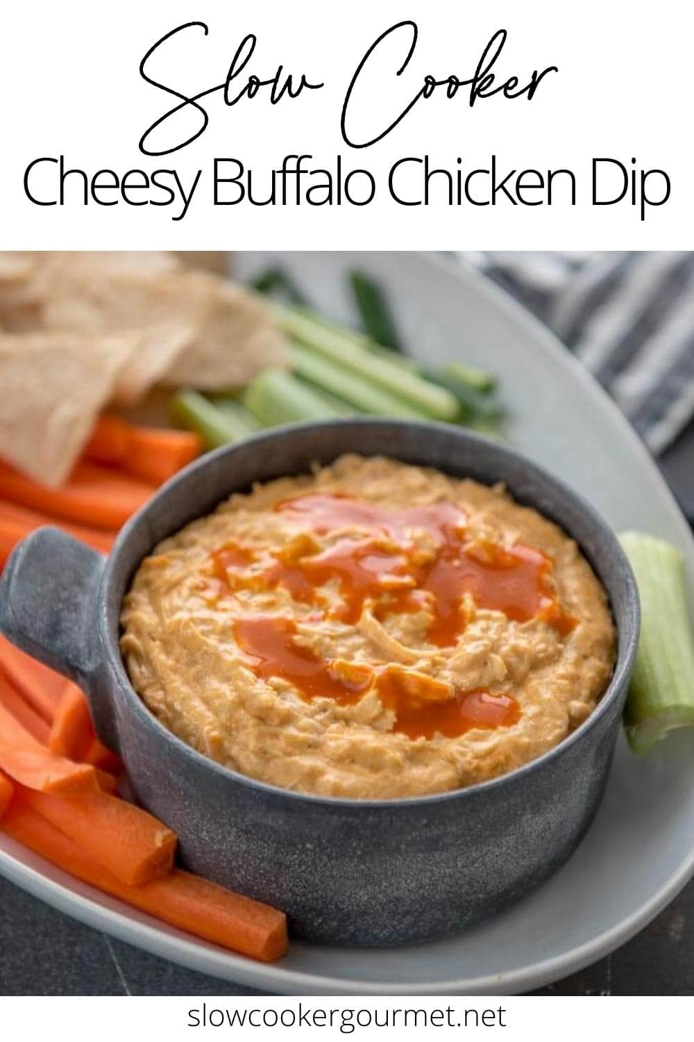 Cheesy Slow Cooker Buffalo Chicken Dip - Slow Cooker Gourmet