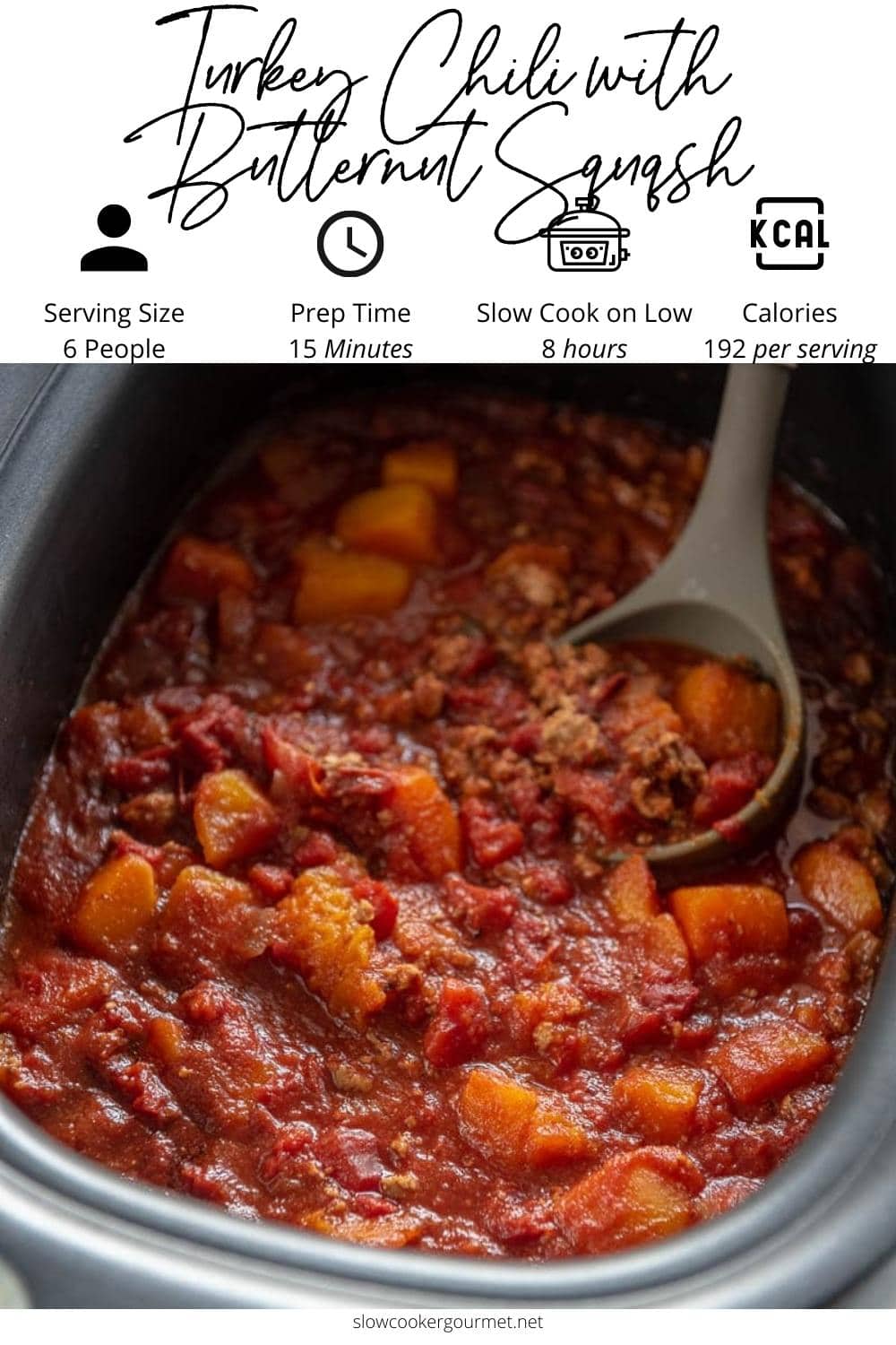 Slow Cooker Turkey Chili with Butternut Squash Slow Cooker Gourmet