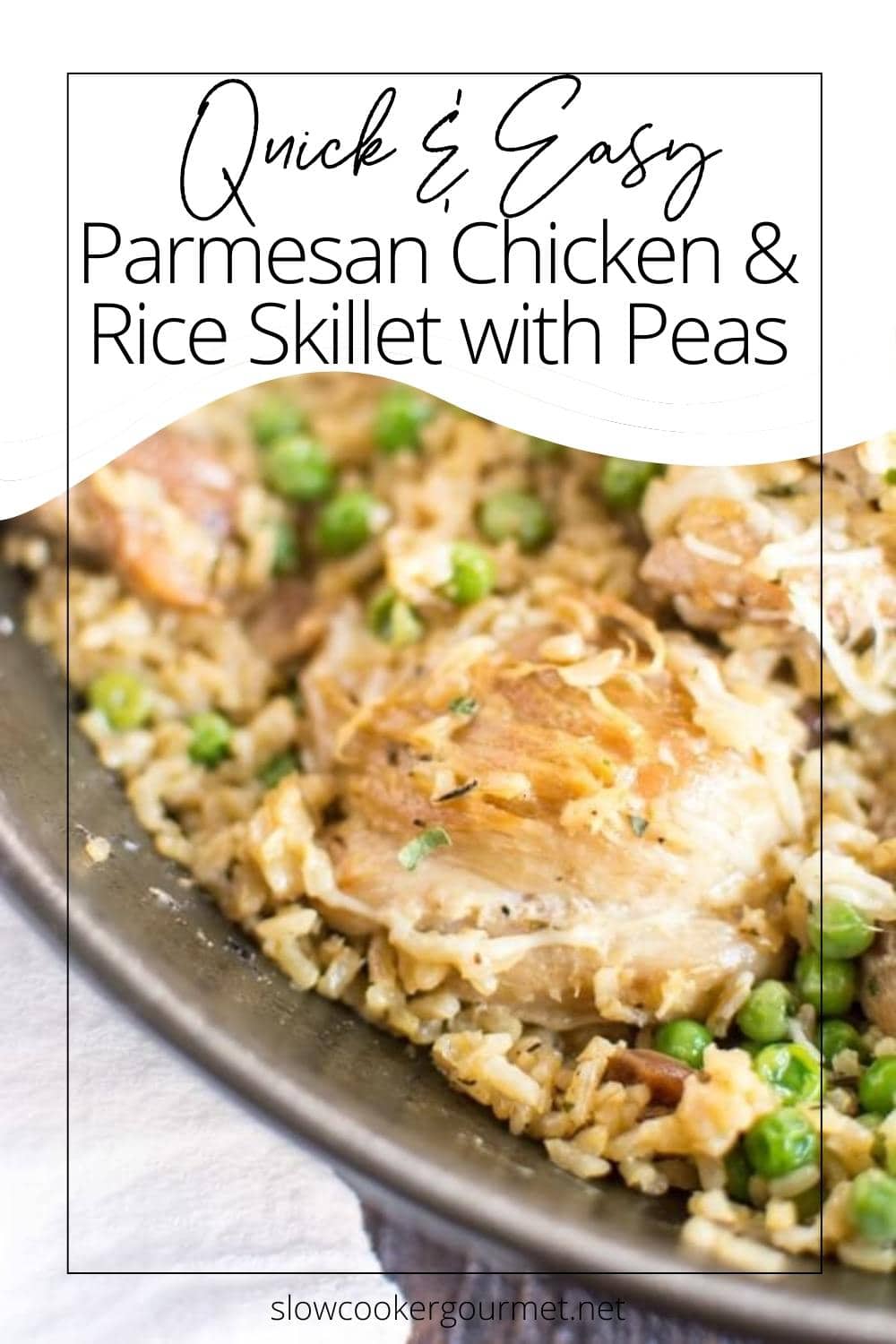 Parmesan Chicken and Rice Skillet with Peas - Slow Cooker Gourmet