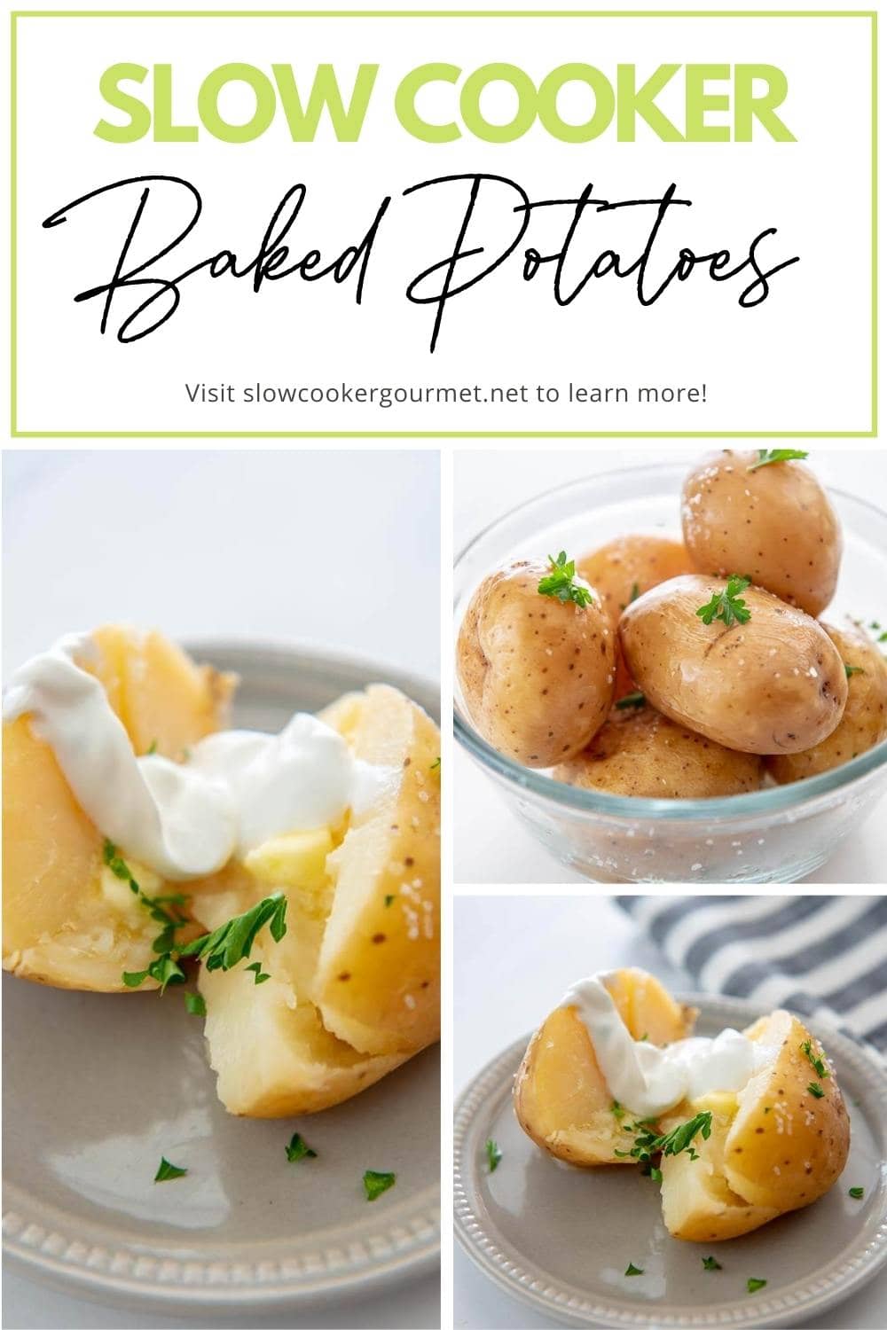 Slow Cooker Baked Potatoes - Slow Cooker Gourmet