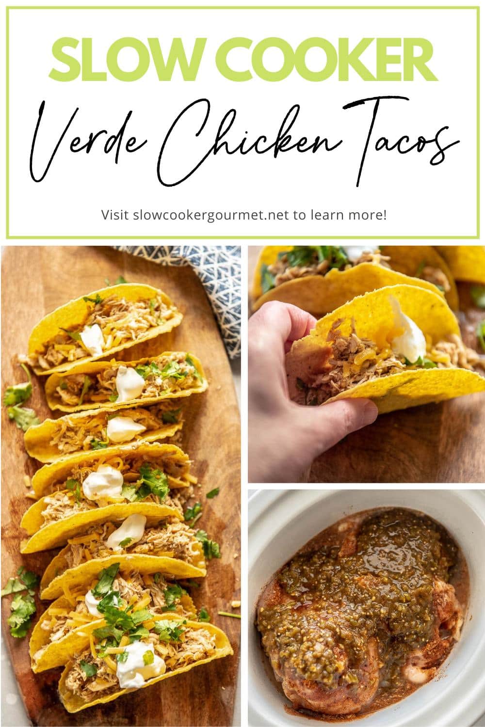 Slow Cooker Verde Chicken Tacos Slow Cooker Gourmet