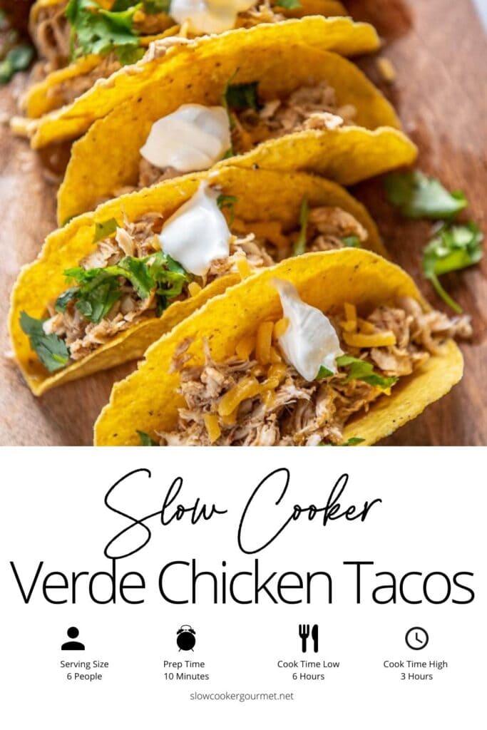 Slow Cooker Verde Chicken Tacos - Slow Cooker Gourmet