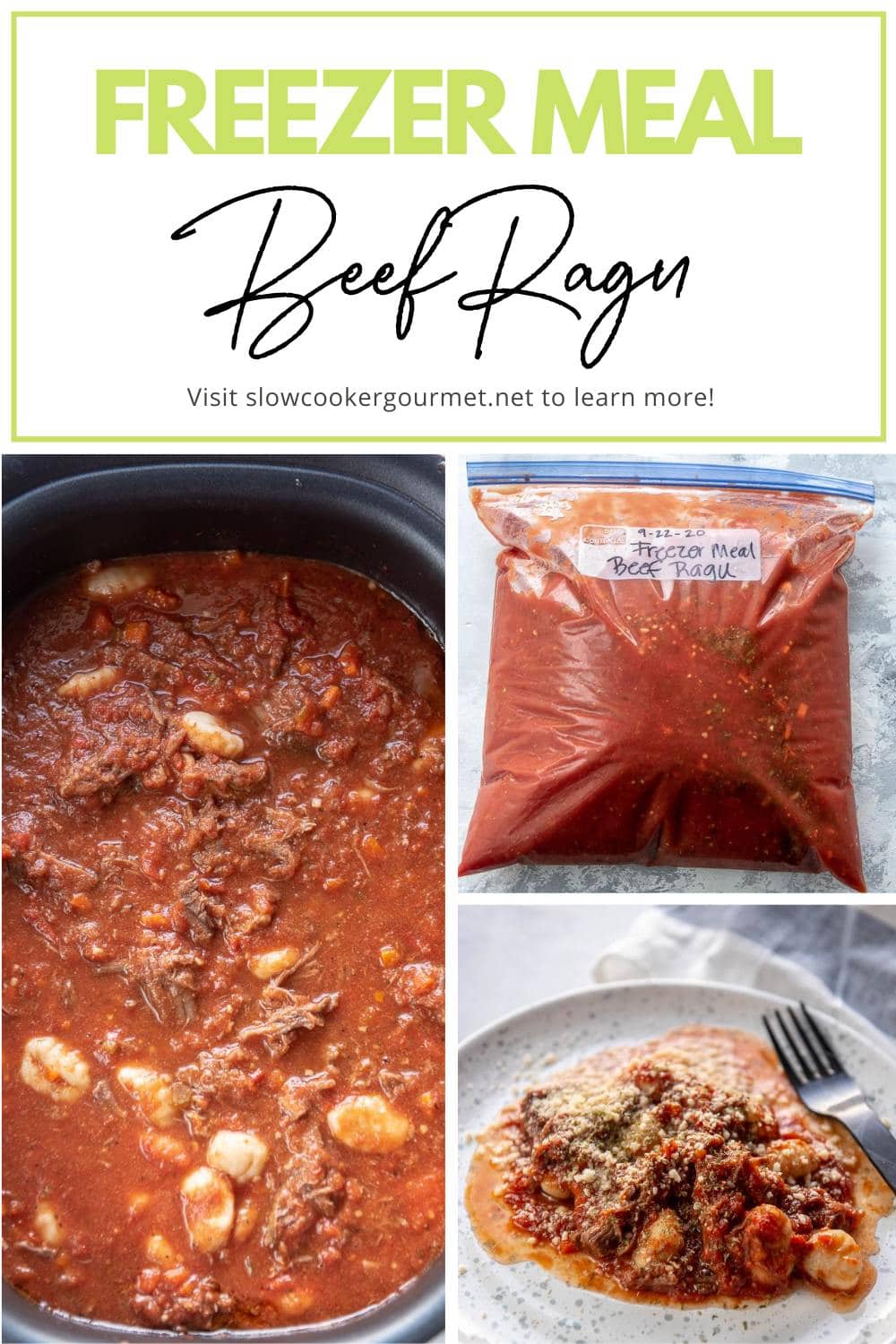 Freezer Meal Beef Ragu Slow Cooker Gourmet