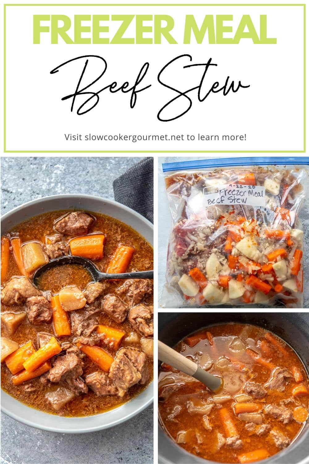 Freezer Meal Beef Stew Slow Cooker Gourmet