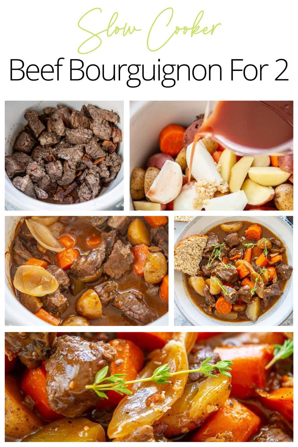 Slow Cooker Beef Bourguignon {for two} Slow Cooker Gourmet