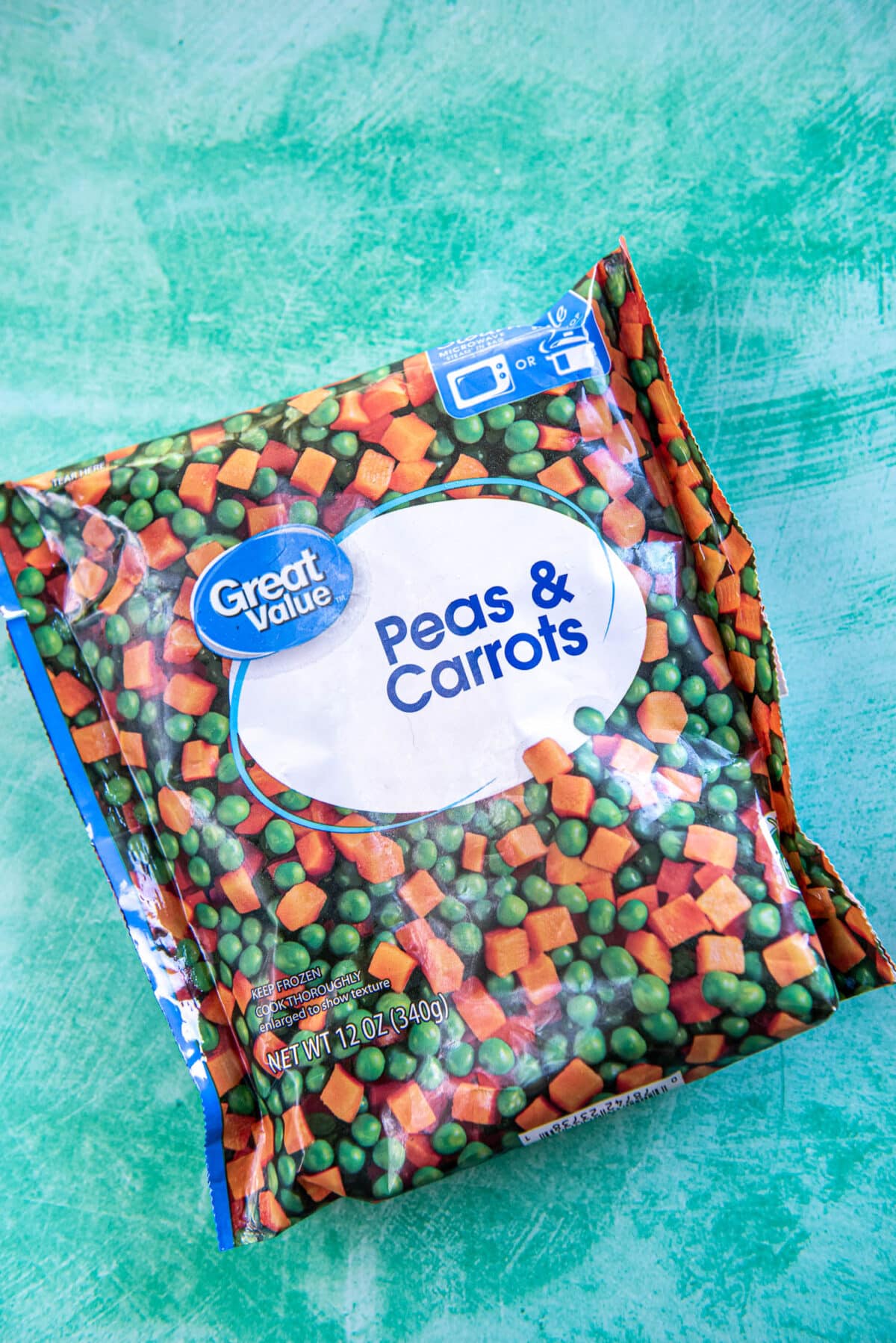 bag of frozen peas and carrots
