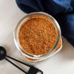 fajita spices in a mason jar open on top