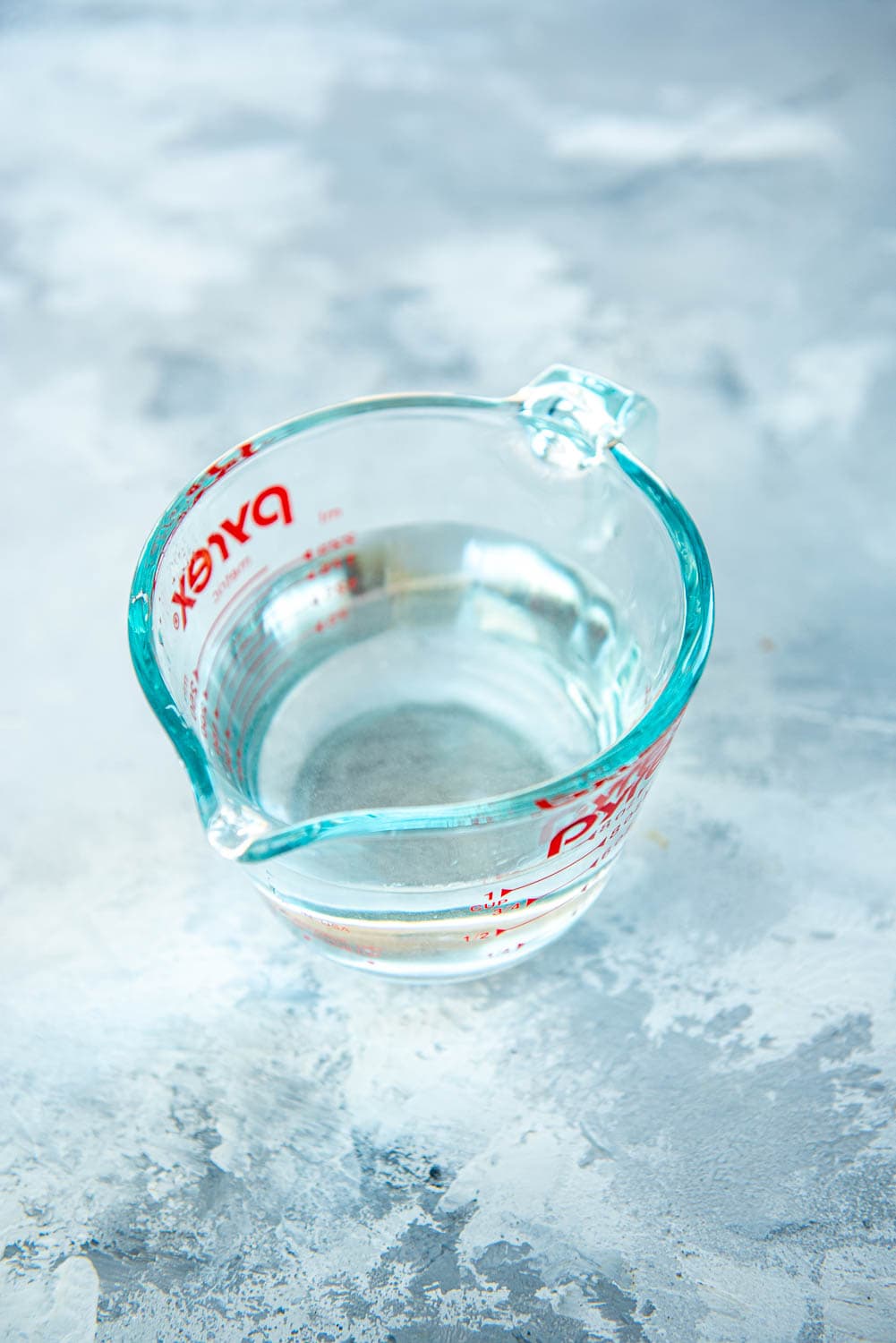 measuring cup with liquid inside