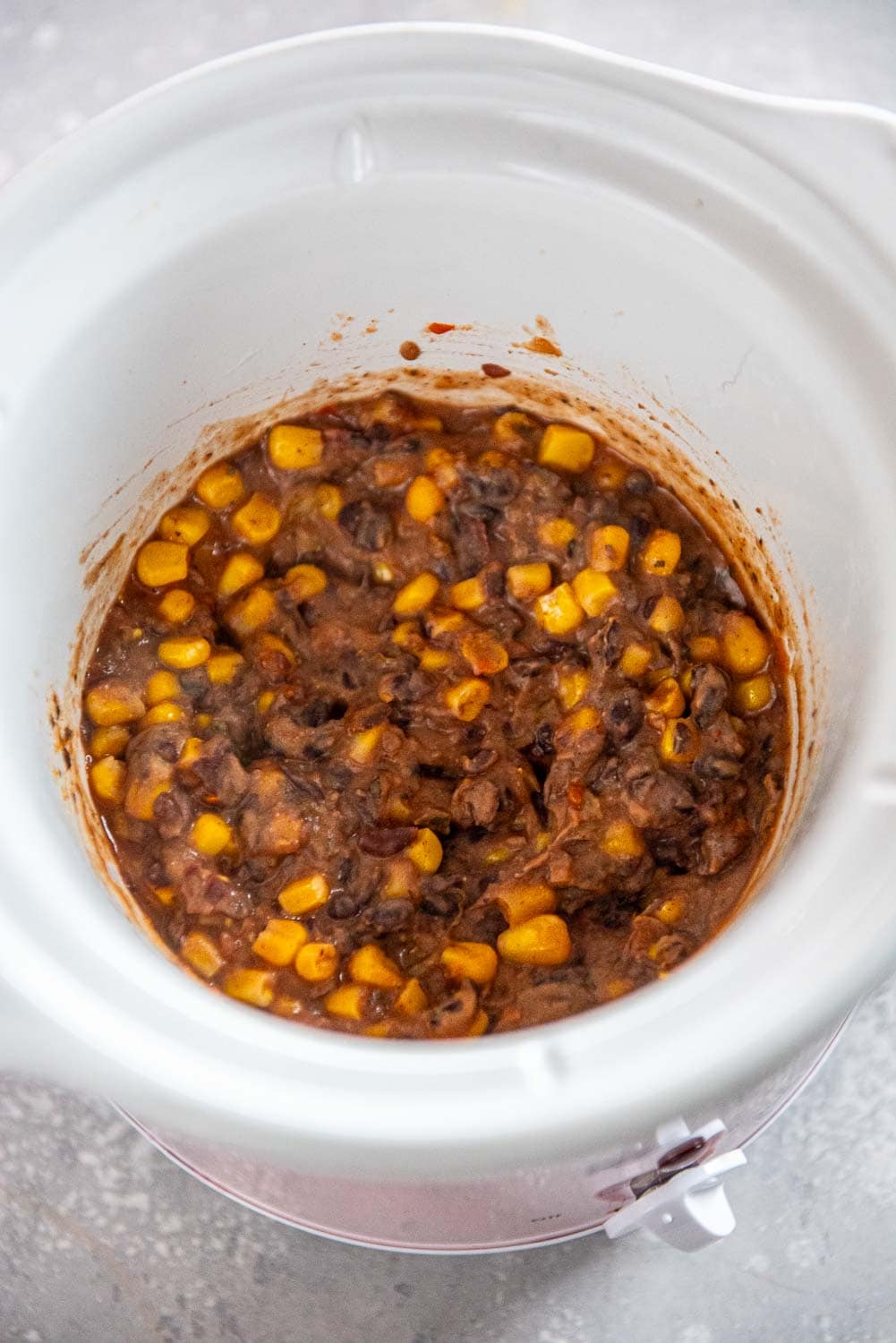 Black Bean Corn and Basil cooked in slow cooker