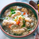Slow Cooker Chicken and Dumplings served in bowl