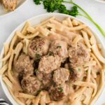 Slow Cooker Swedish Meatballs served on plate