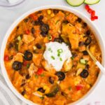 Slow Cooker Chicken Enchilada Casserole served