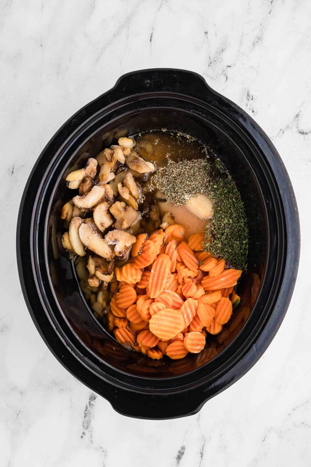 1 1/2 cups chicken broth 1/2 cup Minute Rice Multi-Grain Medley 2 tablespoons whipped cream cheese 1/2 teaspoon dried thyme 1/2 teaspoon garlic powder 1 ounce prosciutto chopped all thrown into slow cooker to make Slow Cooker Chicken and Wild Rice Soup