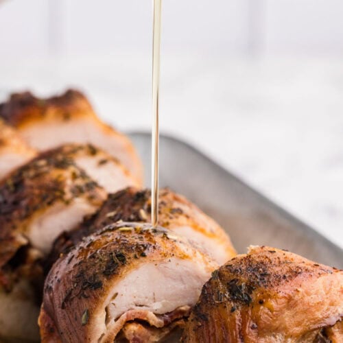 Slow Cooker Pork Tenderloin cooked in baking sheet