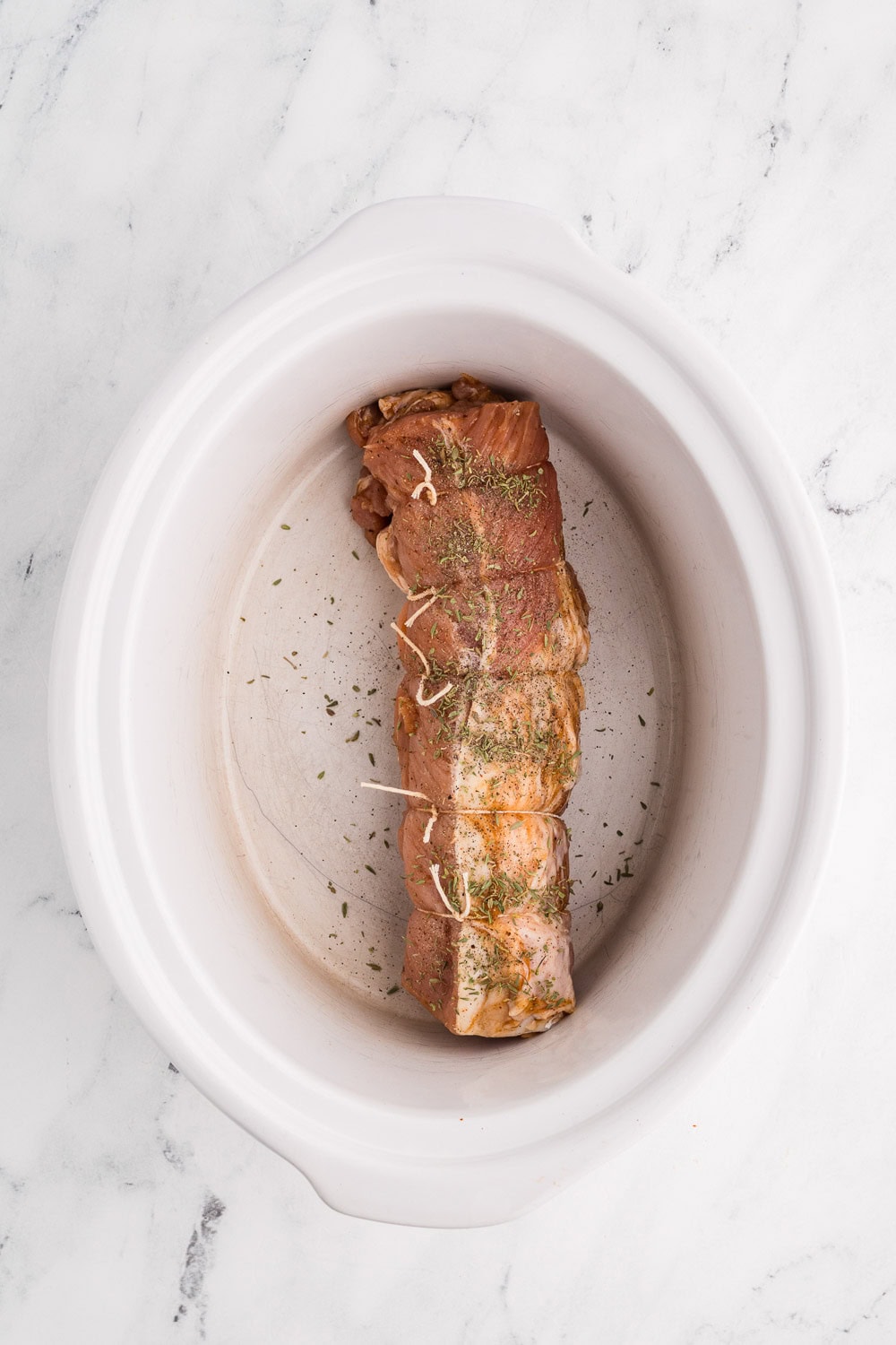 Pork tenderloin in slow cooker pot