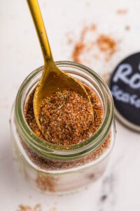 Easy Pot Roast Seasoning Recipe in jar with spoon inside