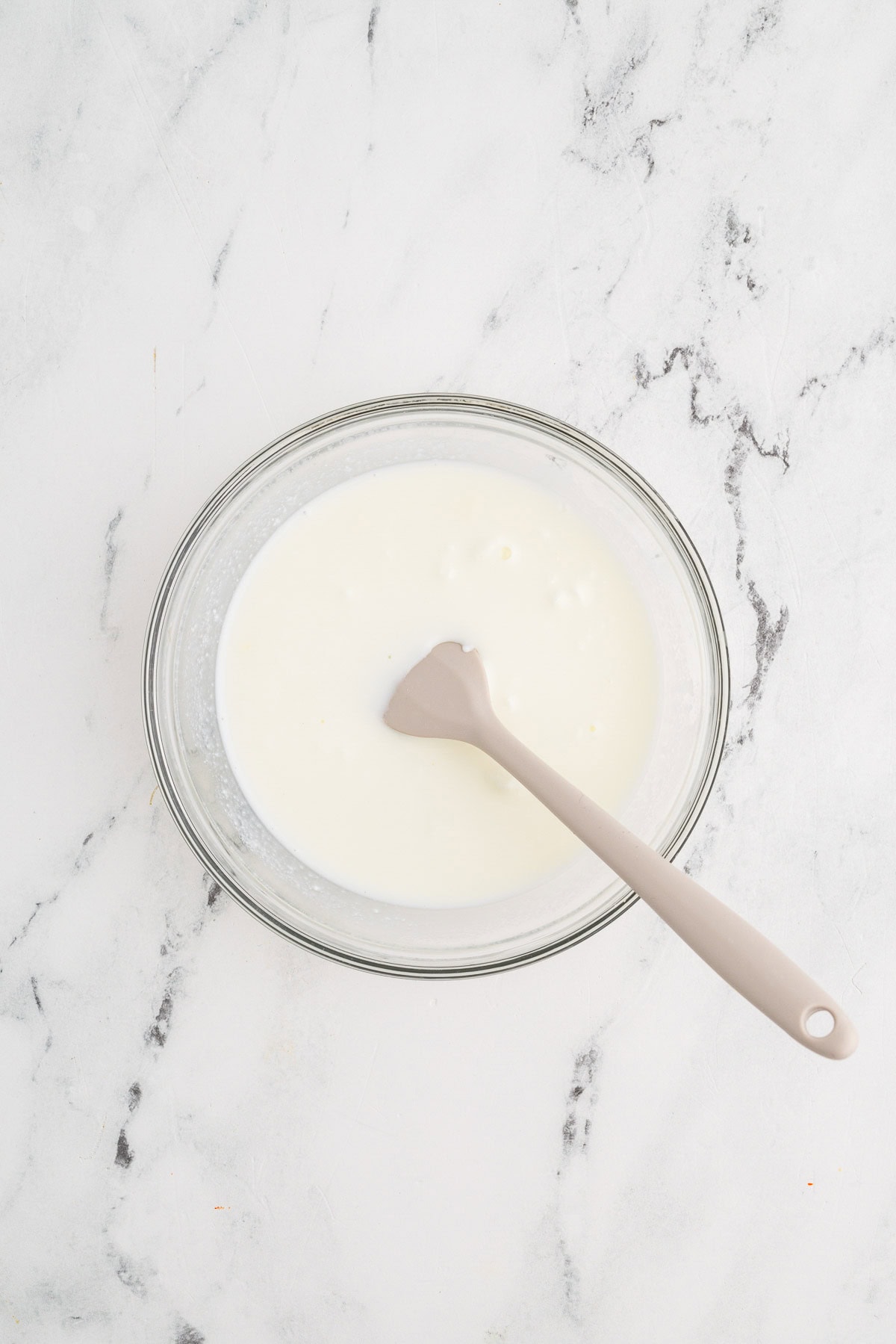 Homemade Yogurt being stirred in bowl