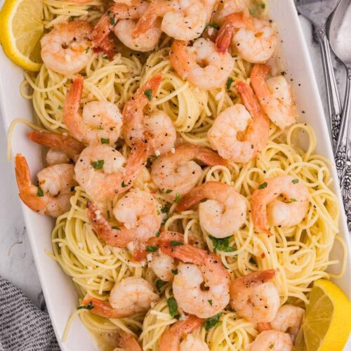 Slow Cooker Shrimp Scampi served