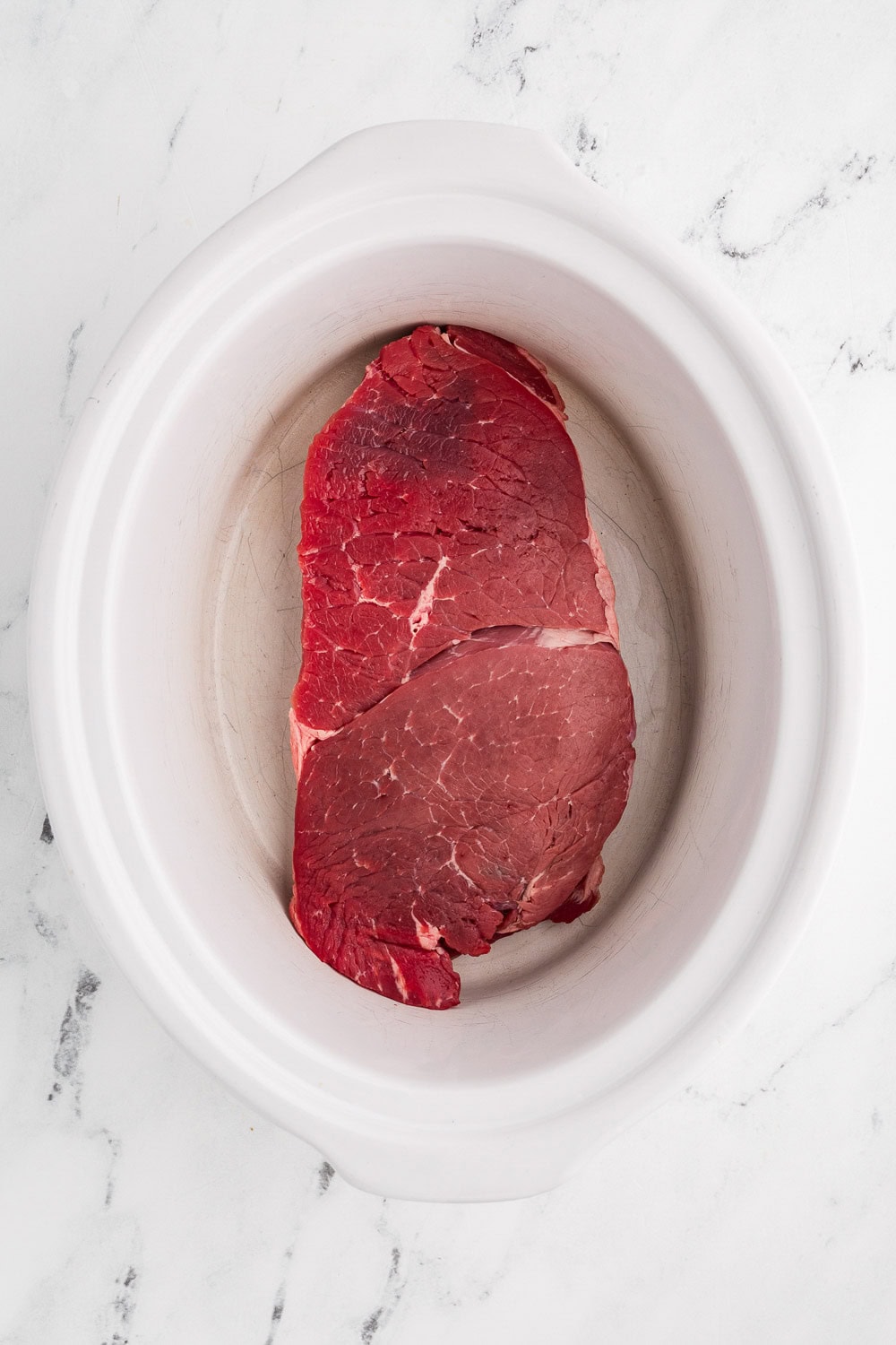 2 pound top round roast (london broil) in slow cooker