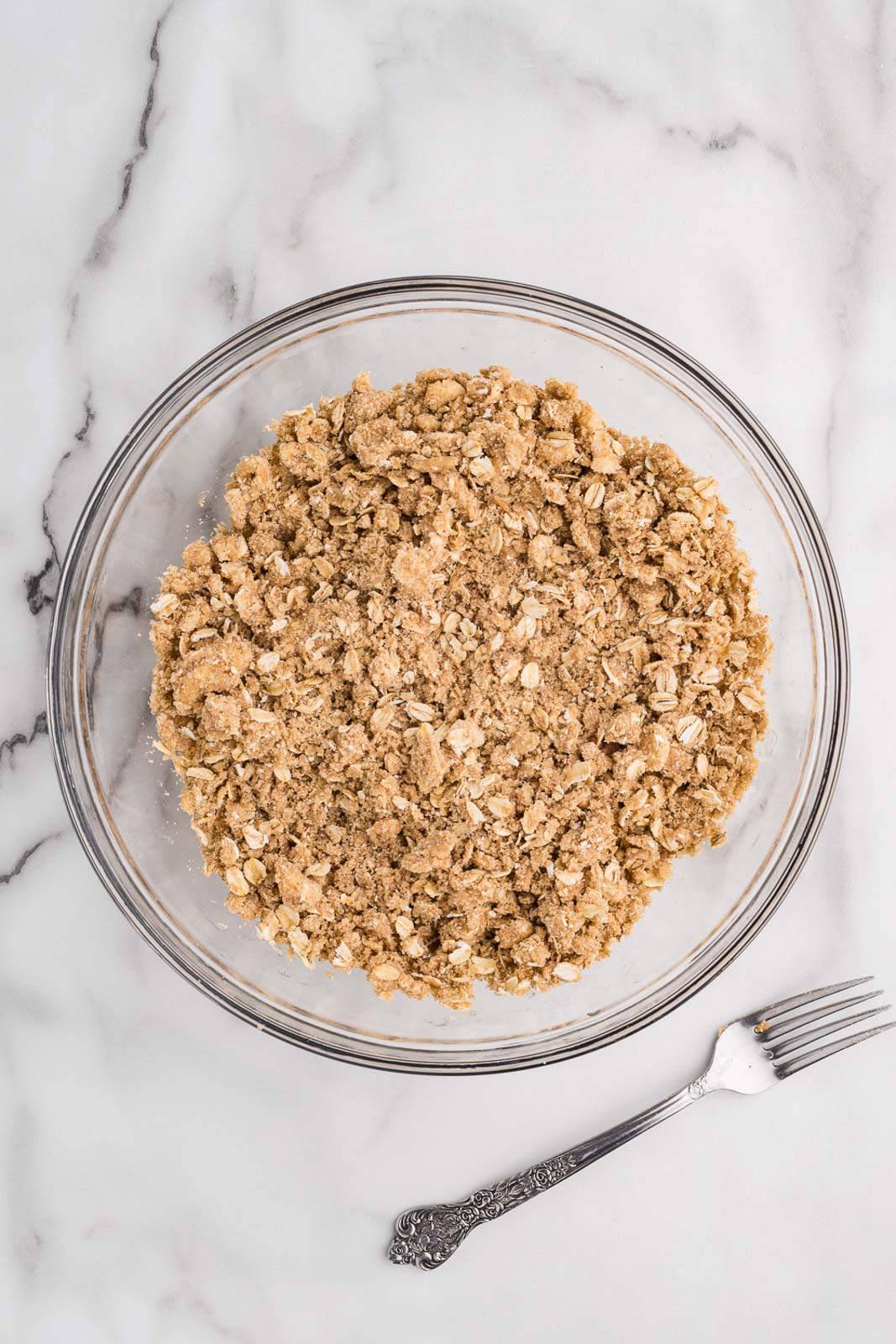 The oatmeal is mixed with the other ingredients