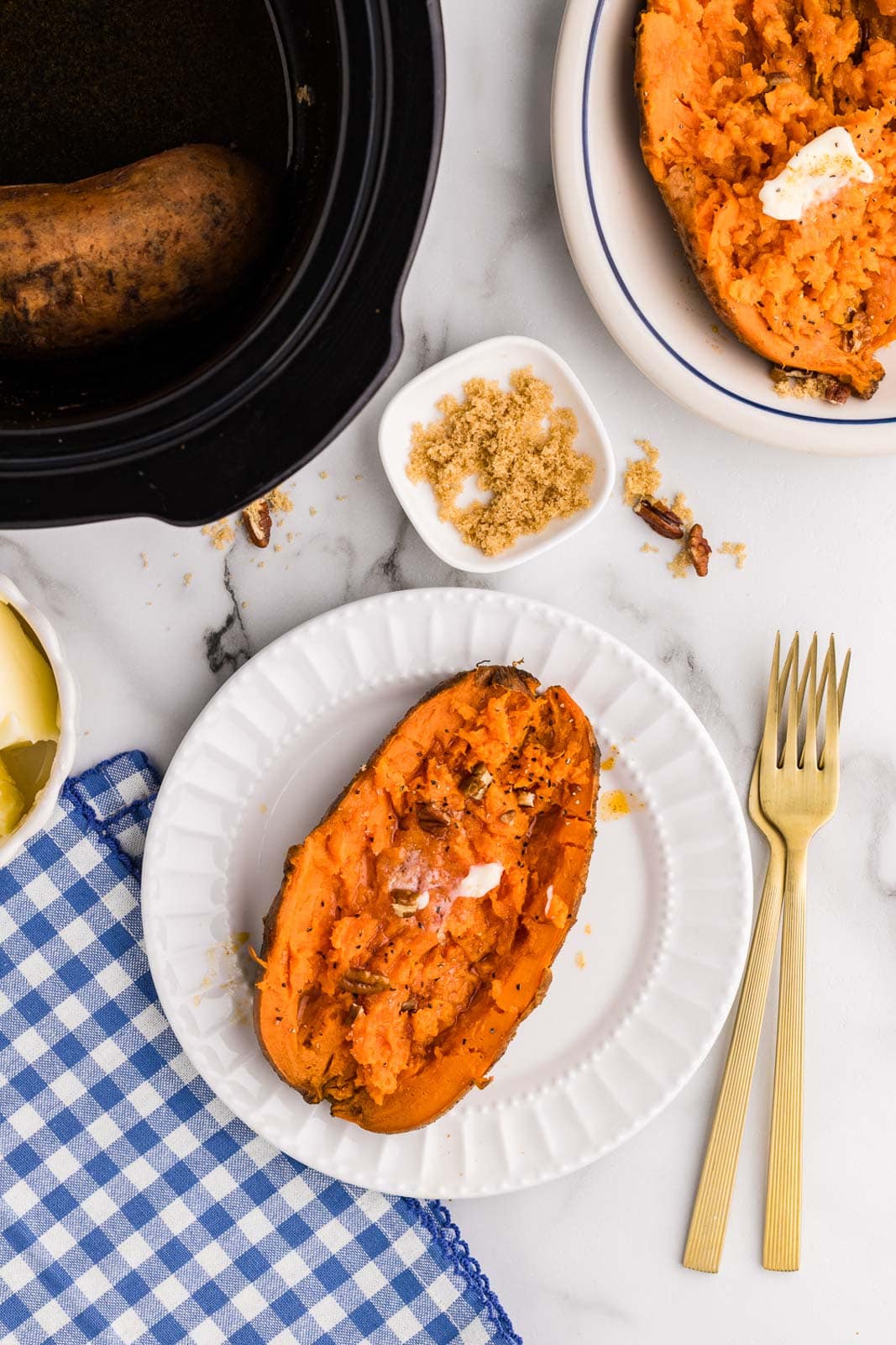 Slow Cooker Sweet Potatoes (No Foil)